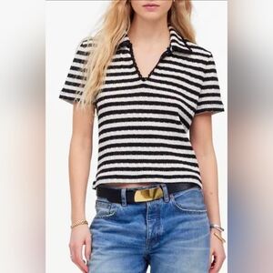 Madewell Stripe Knit Polo, Sz L